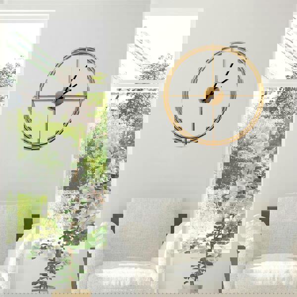 WALPLUS WC2137 - Gold Larry's Minimalist Iron Wall Clock - 50 cm / 19.7 in