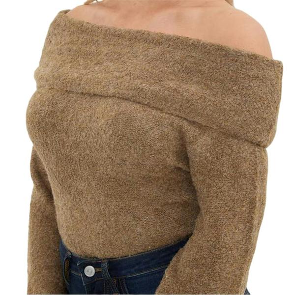 I Saw It First Womens/Ladies Bouclé Bandeau Jumper - Camel - 