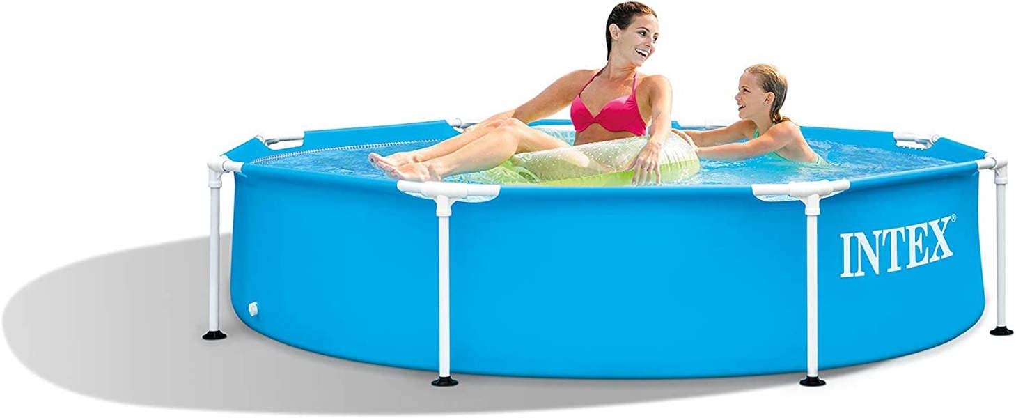 Intex 8FTMetal Frame Swimming Pool With Solar Cover
