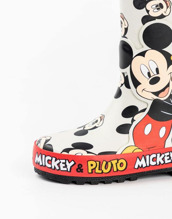 Disney Boys Multicoloured Mickey & Pluto Wellington Boots with Handles