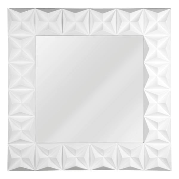 Stockholm 3D Effect Wall Mirror with White High Gloss Finish