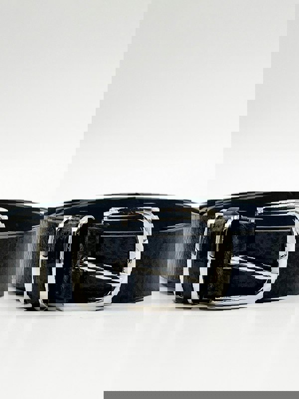 SVNX Snake Print Belt With Silver Metal Buckle In Black