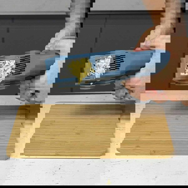 CALITEK Garlic Press and Slicer 2 in 1 Easy to Use Stainless Steel Blades Blue