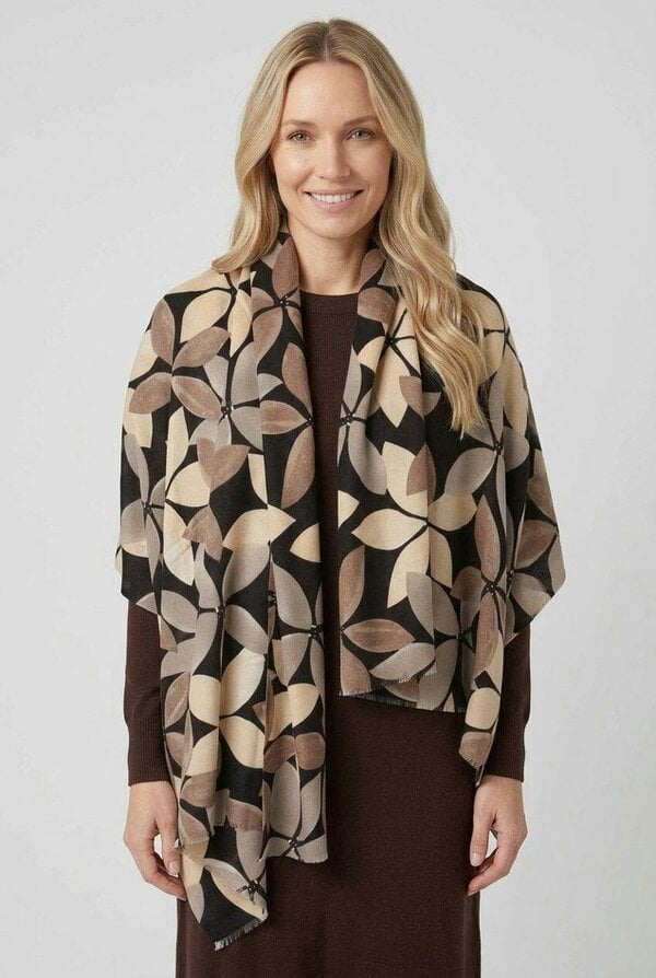 Izabel London Floral Print Soft Texture Large Scarf