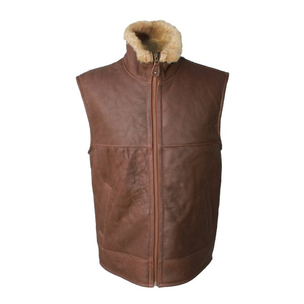 Eastern Counties Leather Mens Harvey Sheepskin Gilet - Cognac