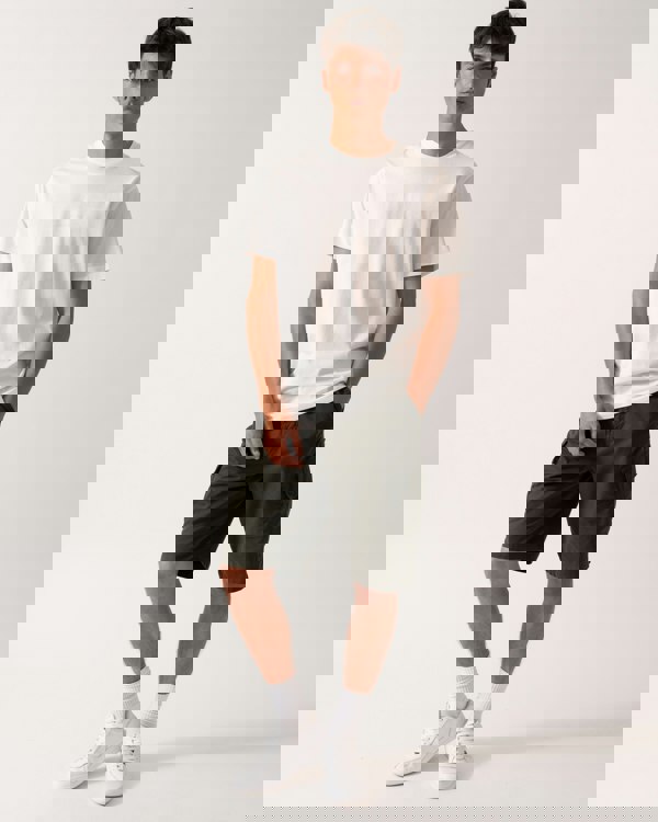 Armani Exchange Mens Regular Fit Mercerised Cotton T-Shirt - Off White U0009