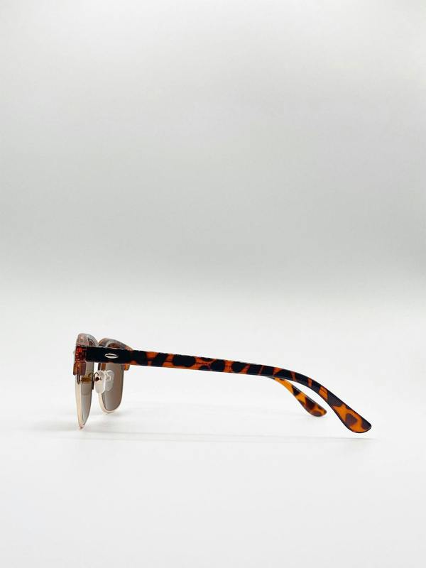 Half Frame Wayfarer Style Sunglasses - svnx