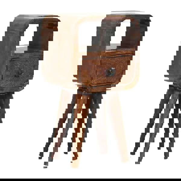 Artisan Furniture Solid Wood Extra Mini Chestnut Curve Open Slot Bedside