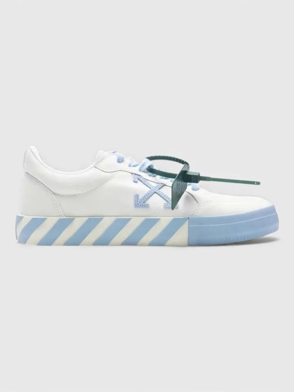 Off-White Vulcanized Canvas Low Sneakers Light Blue White