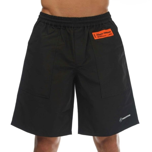 Heron Preston Mens Ex Ray Nylon Track Shorts - Black/White