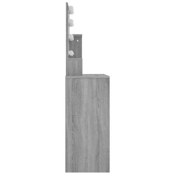 Berkfield Dressing Table with LED Grey Sonoma 86.5x35x136 cm