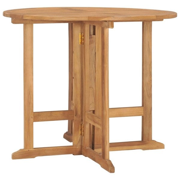 Berkfield Folding Garden Dining Table 90x75 cm Solid Teak Wood