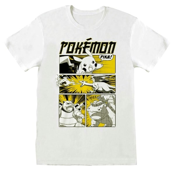 Pokemon Unisex Adult Anime Style Cover T-Shirt - White