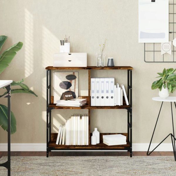 Berkfield Bookshelf Smoked Oak 78.5x33x82 cm Engineered Wood