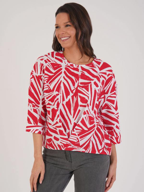 VIZ-A-VIZ Abstract Pleat Front Top