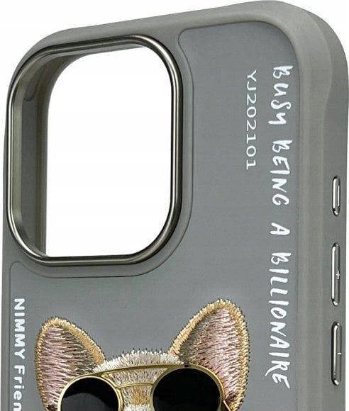Nimmy Friends Glasses Cool Dog Case for iPhone 16 Pro 6.3" Grey - N-YJ-iP16-Pro-01-B
