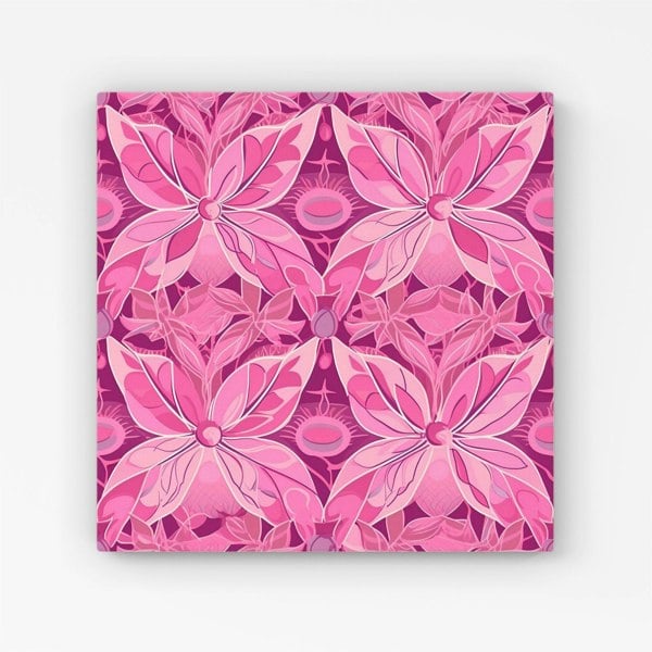 Warren Reed Pink Abstract Floral Design Canvas