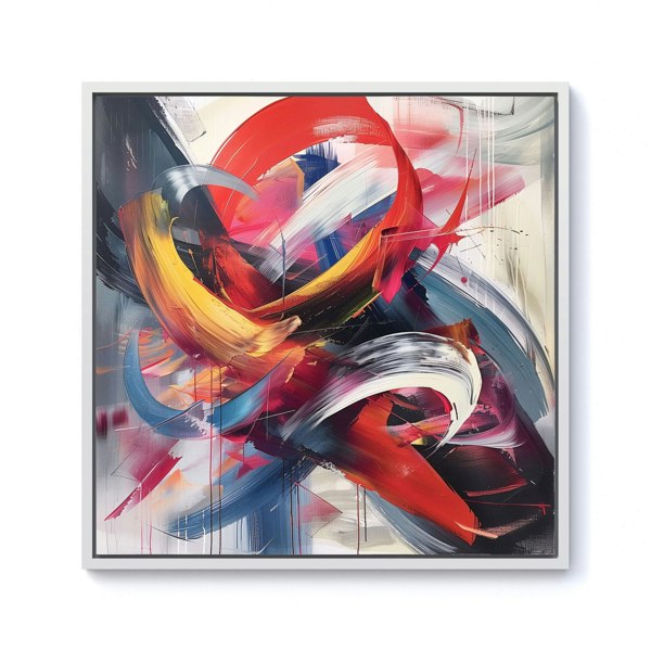 Warren Reed Swirling Symphony Of Colours Framed Canvas