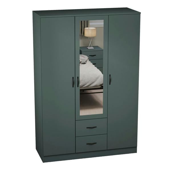 Vida Designs Riano 3 Door 2 Drawer Mirrored Wardrobe