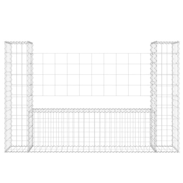 Berkfield U-shape Gabion Basket with 2 Posts Iron 140x20x100 cm