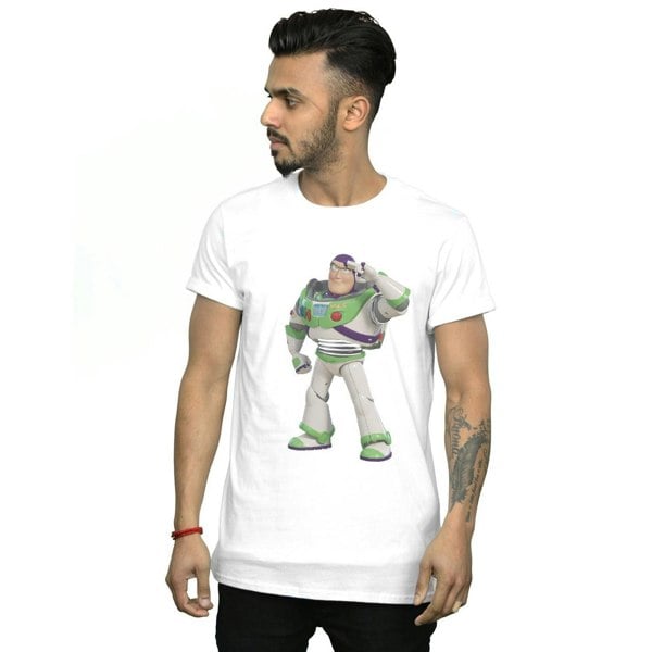 Disney Mens Toy Story Buzz Lightyear Standing T-Shirt - White