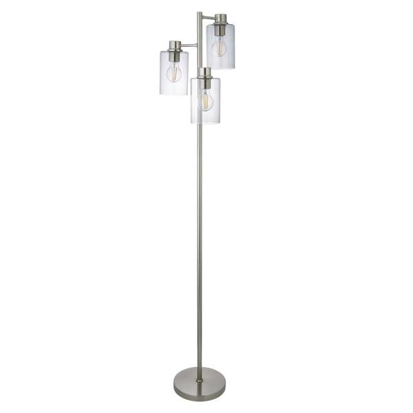 Pagazzi Lighting Kingsholm 3 Light Satin Nickel Floor Lamp