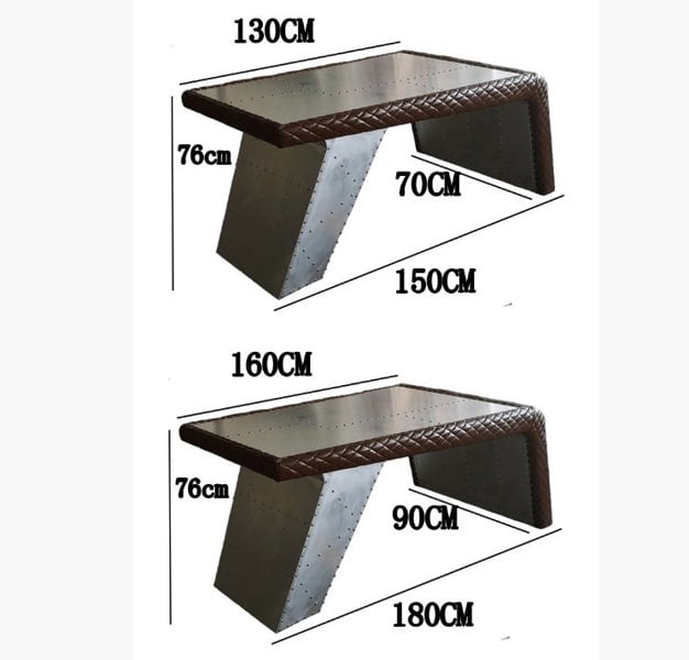 Timothy Oulton Aviator Aviation Desk, Office Desk, Aluminium-Weilai Concept-Weilai Concept