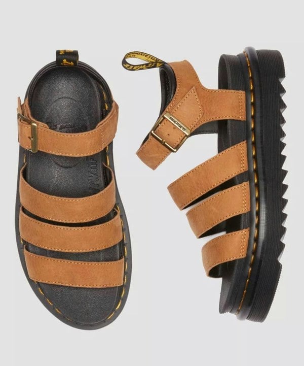 Dr. Martens Blaire Tumbled Nubuck Women's Desert Brown Sandals