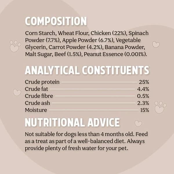 Rosewood Magic Bone Filled Twists Medium Dog Treat With Chicken, Peanut Butter Flavour 195g