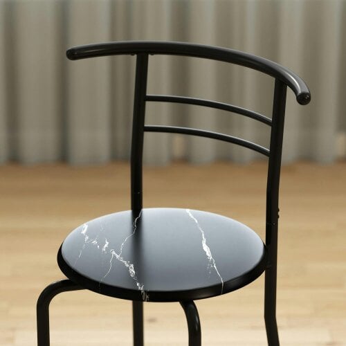 Wyld Haus Tolo Black Compact 3 Piece Dining Table And Chair Set