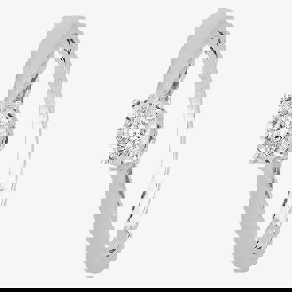 T. H. Baker 9ct White Gold 0.50ct Diamond Mount Accent Solitaire Ring TH010197R