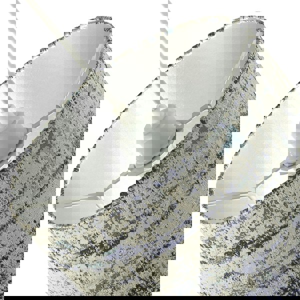 Unique Navy Blue and Silver Camouflage Jacquard Fabric Drum Lamp Shade Image 3