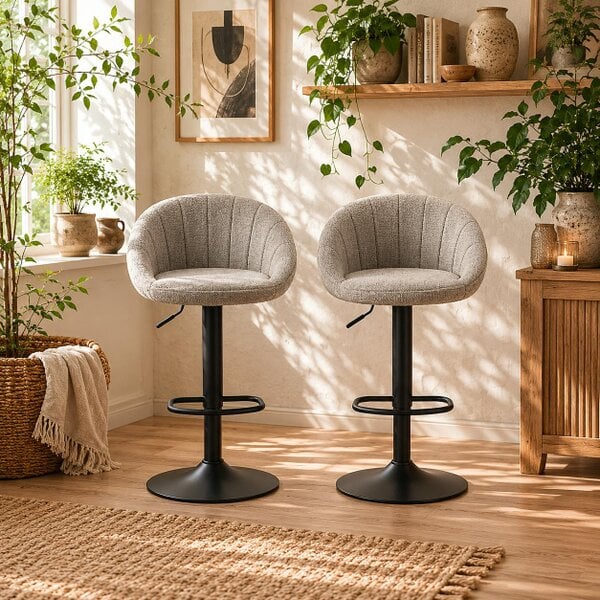 Wyld Haus Relodi Lifa Set Of 2 Grey Upholstered Relaxed Tub Style Bar Chairs