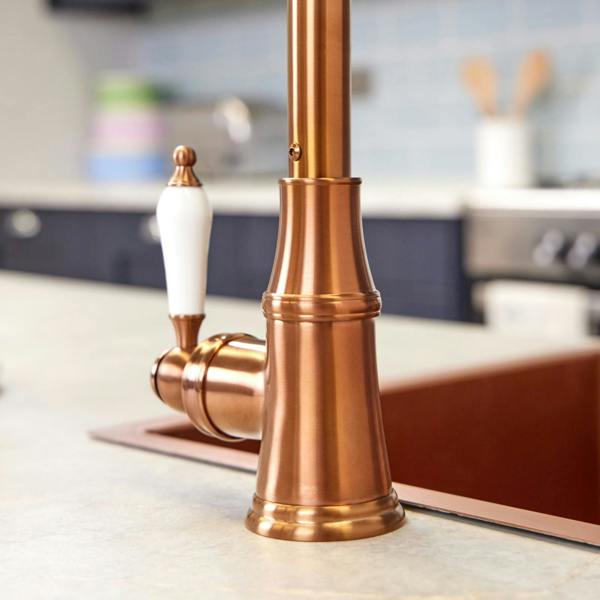 Flode Kjerag | Single Lever Traditional Kitchen Sink Mixer Tap | Copper Finish