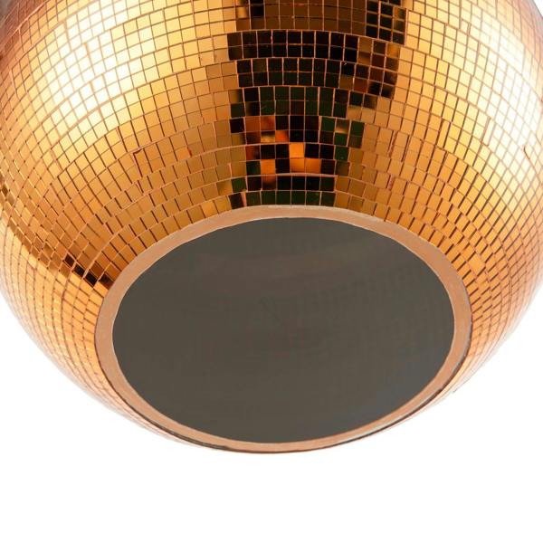 Shiny Disco Mosaic Ball in Vibrant Orange Mirrored Tiled Retro Style Image 4