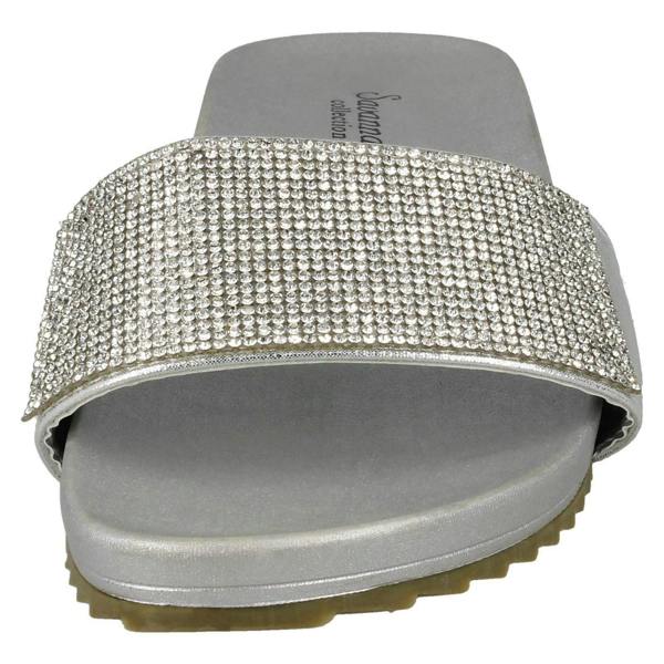 Savannah Ladies Savannah Flat Diamante Vamp Mules