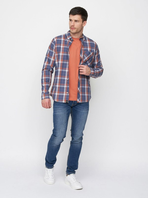 Duck and Cover Lennmore Shirt - Navy Check