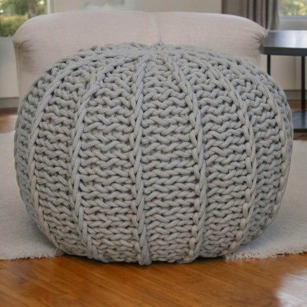 Artisan Furniture Grey Cable Pouffe