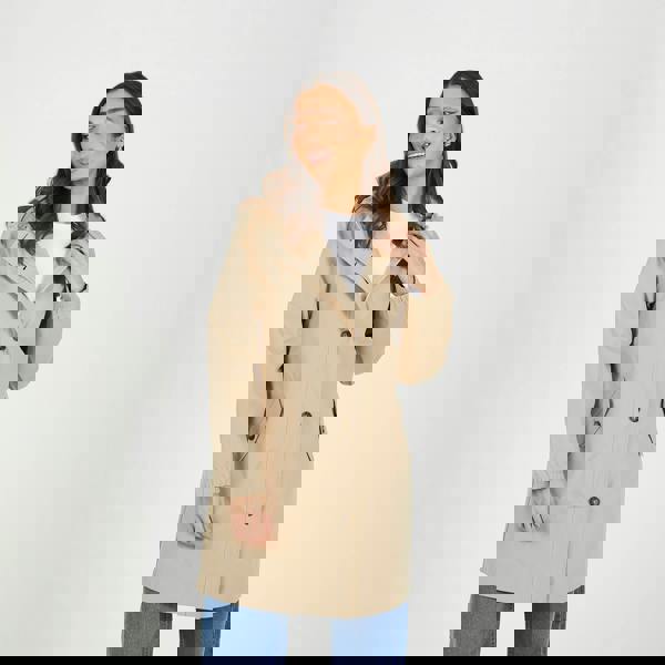 Brave Soul Stone Lightweight Parka Style Hooded Jacket - Stone Image 1