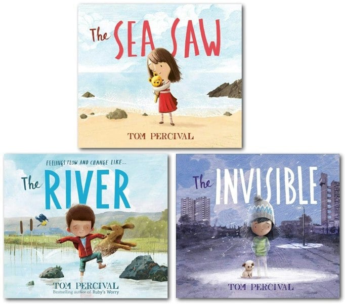 Tom Percival 3 Picture Book Set The Sea Saw, The Invisible, The River