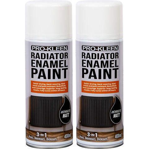 ProKleen Anthracite Matt Radiator Enamel Paint 400ml x2