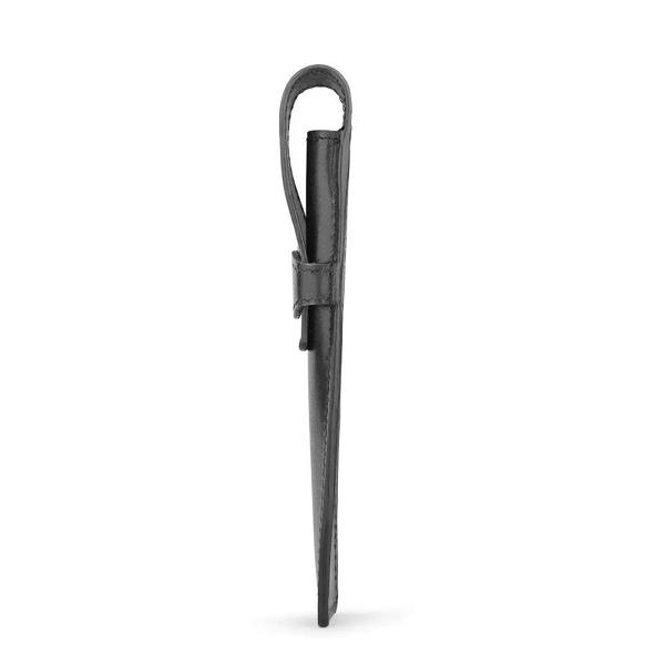 Black leather pen holder  on a white background