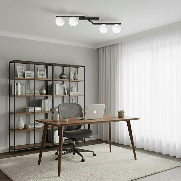 Emibig NATON Ceiling lamp 4 x E14 Black with White Shade