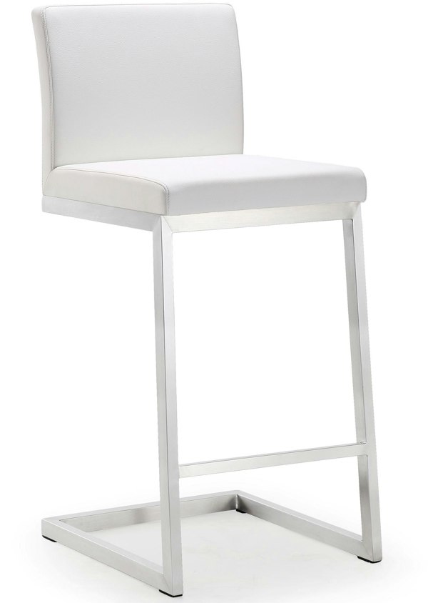 Furniture Edit Parma White Stainless Steel Counter Stool Set of 2