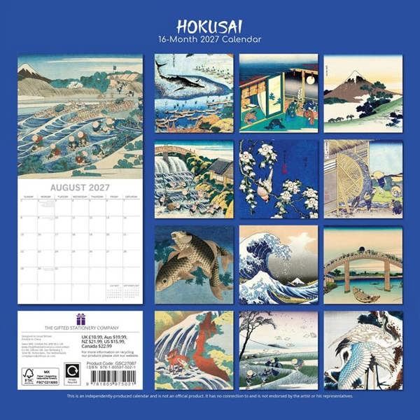 Hokusai Calendar 2027, Wall Calendars, Month To View, Art, Gift