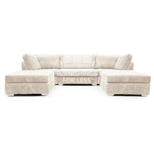 Furnishings For Less Bishop U-Shaped Fullback Jumbo Cord Sofa