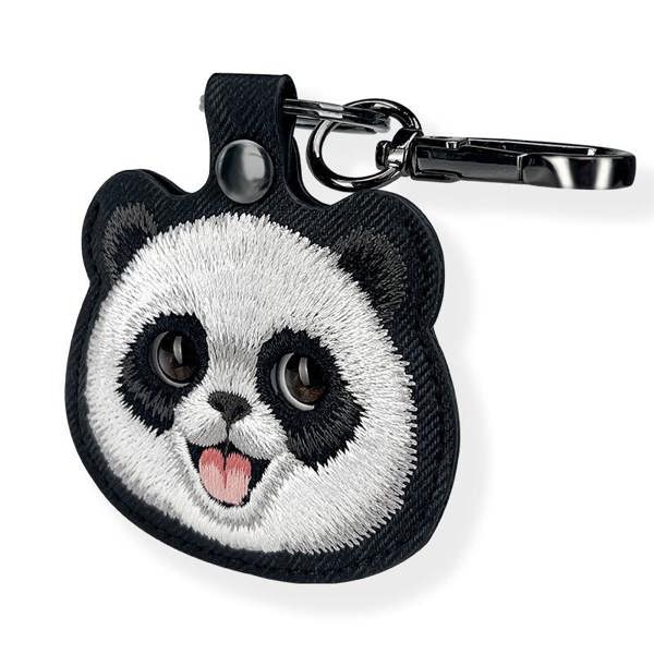 Nimmy Friends Nimmy Big Eye Cute Pet Travel Panda Face Airtag Keychain Black - N-XDY-YSK-06-A