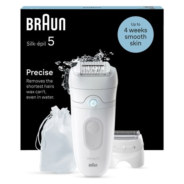 Braun Silk-epil 5, Epilator For Easy Hair Removal, Lasting Smooth Skin, 5-041 - White/Grey