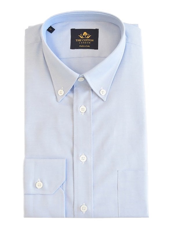 Smart-casual light blue shirt in Thomas Mason® Oxford fabric