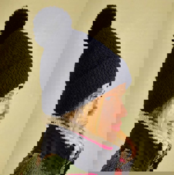 Joules EFFIE Womens Knitted Bobble Hat Navy